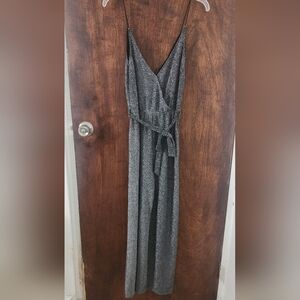 Divided Gray Sleeveless Cowl Neck Jumpsuit